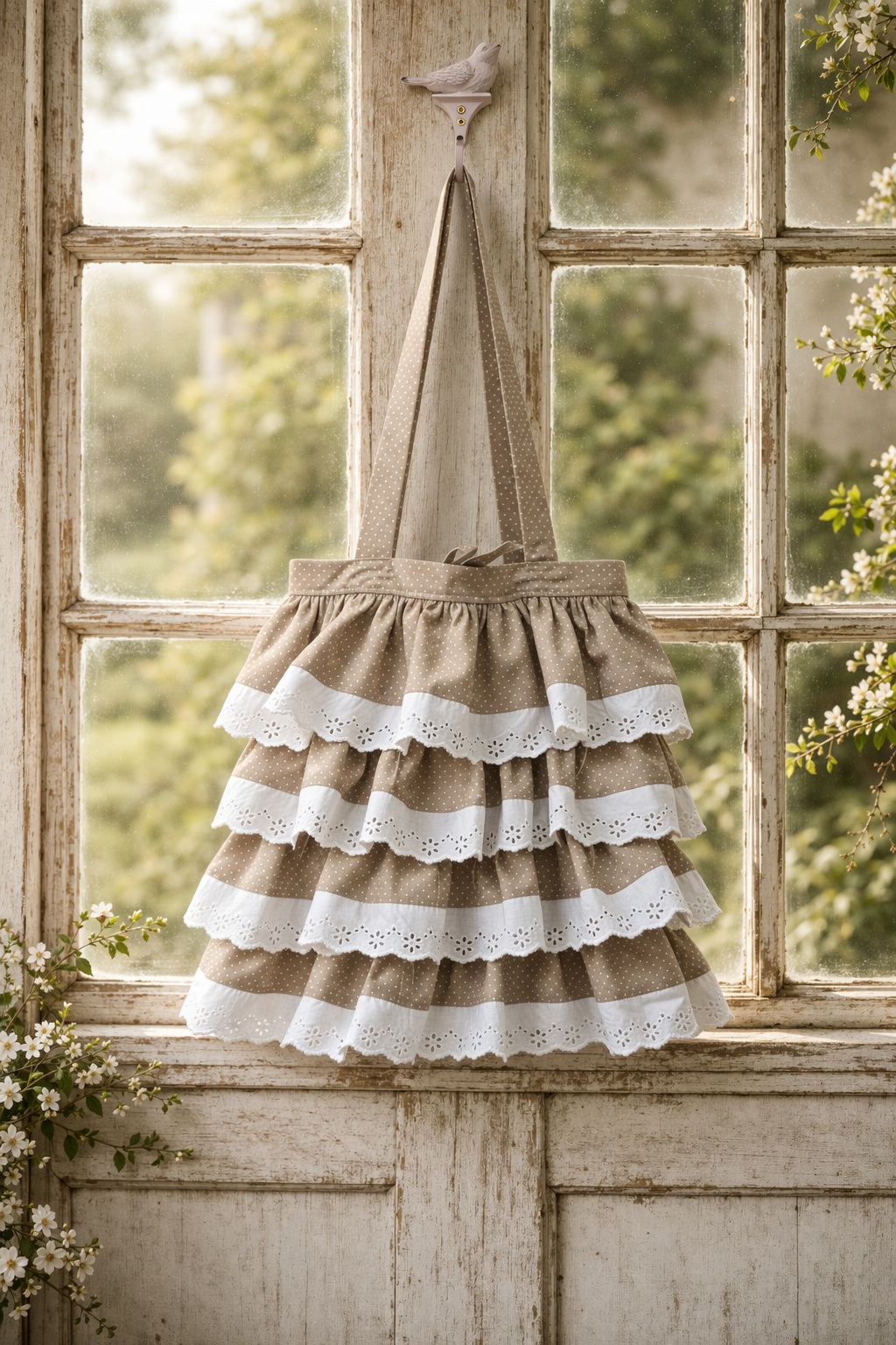 Malinha Creme Pintinhas Brancas