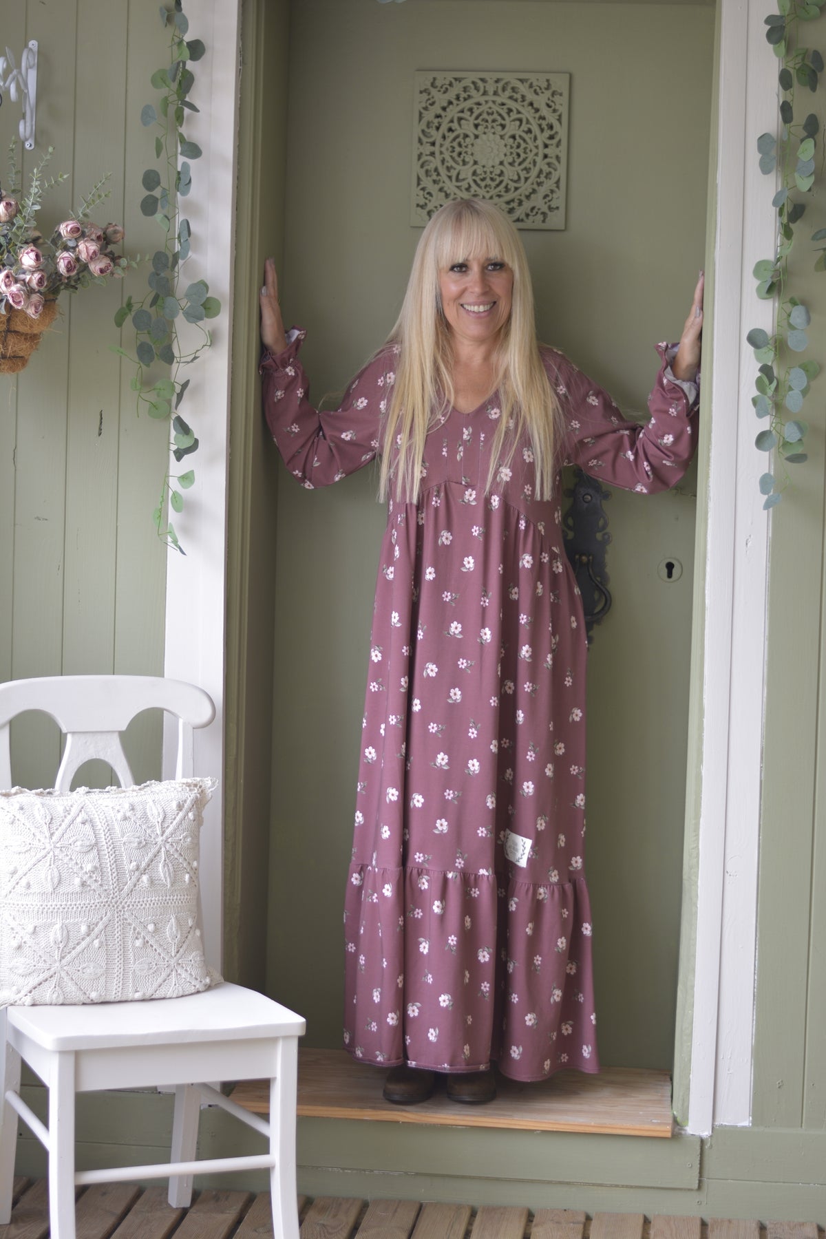 Vestido Castanho Flores
