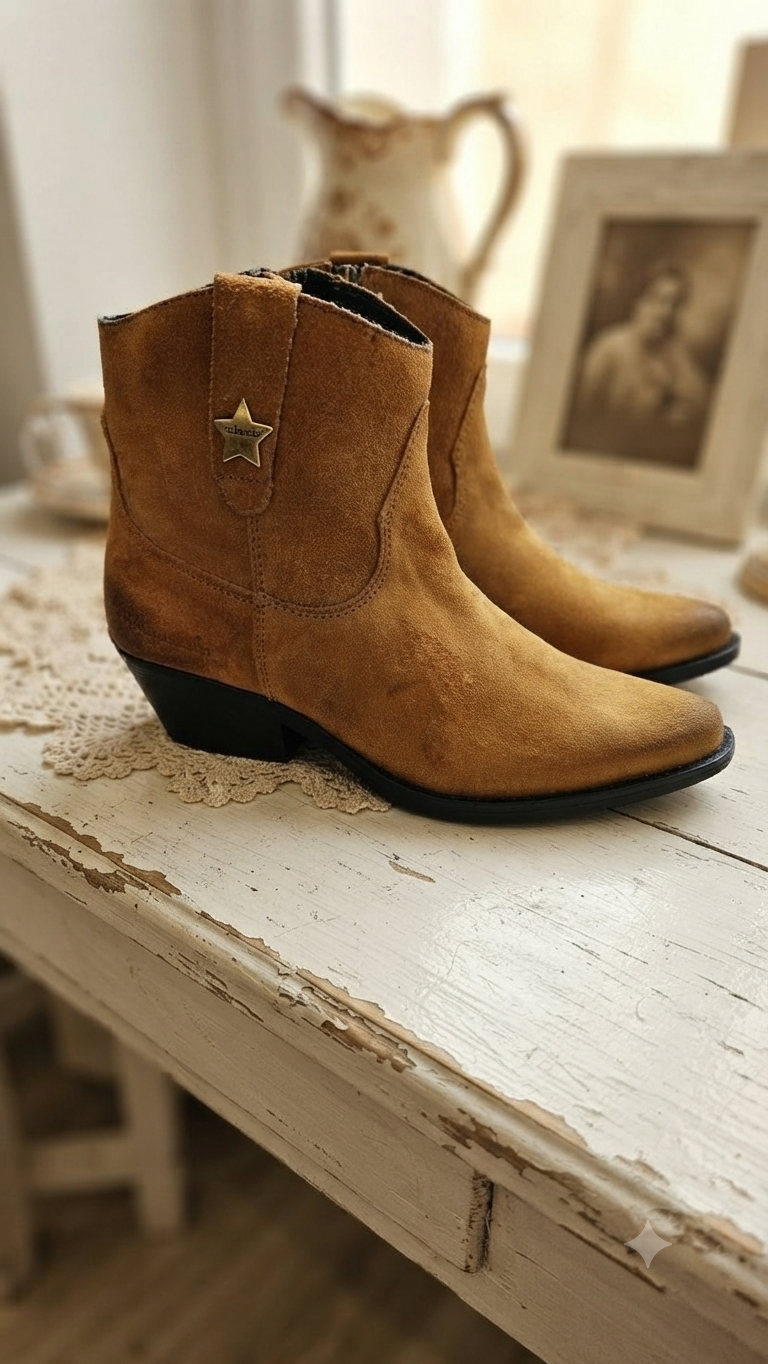 Botas Cubanas em Camurça Camel