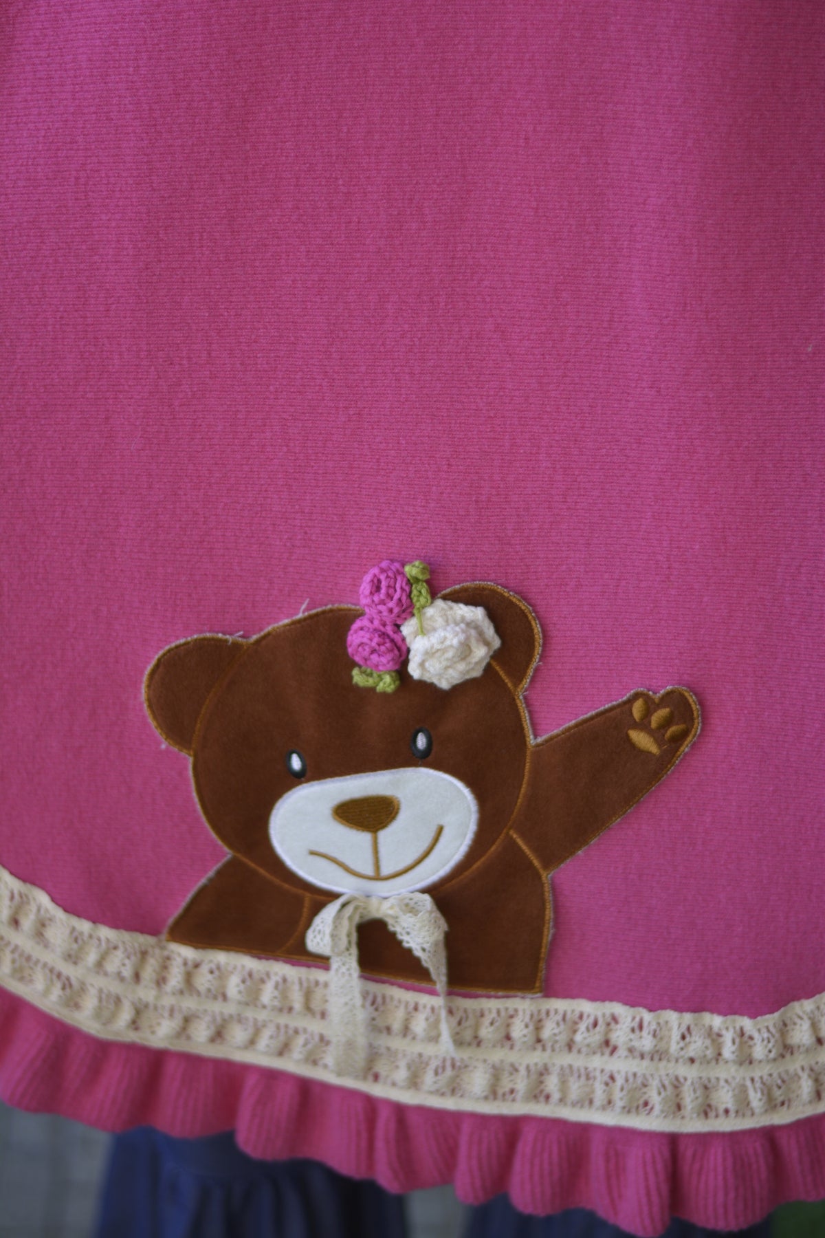 Poncho Lambezul Fuschia Ursa