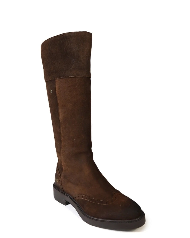 Botas Cubanas Camurça castanha cano alto