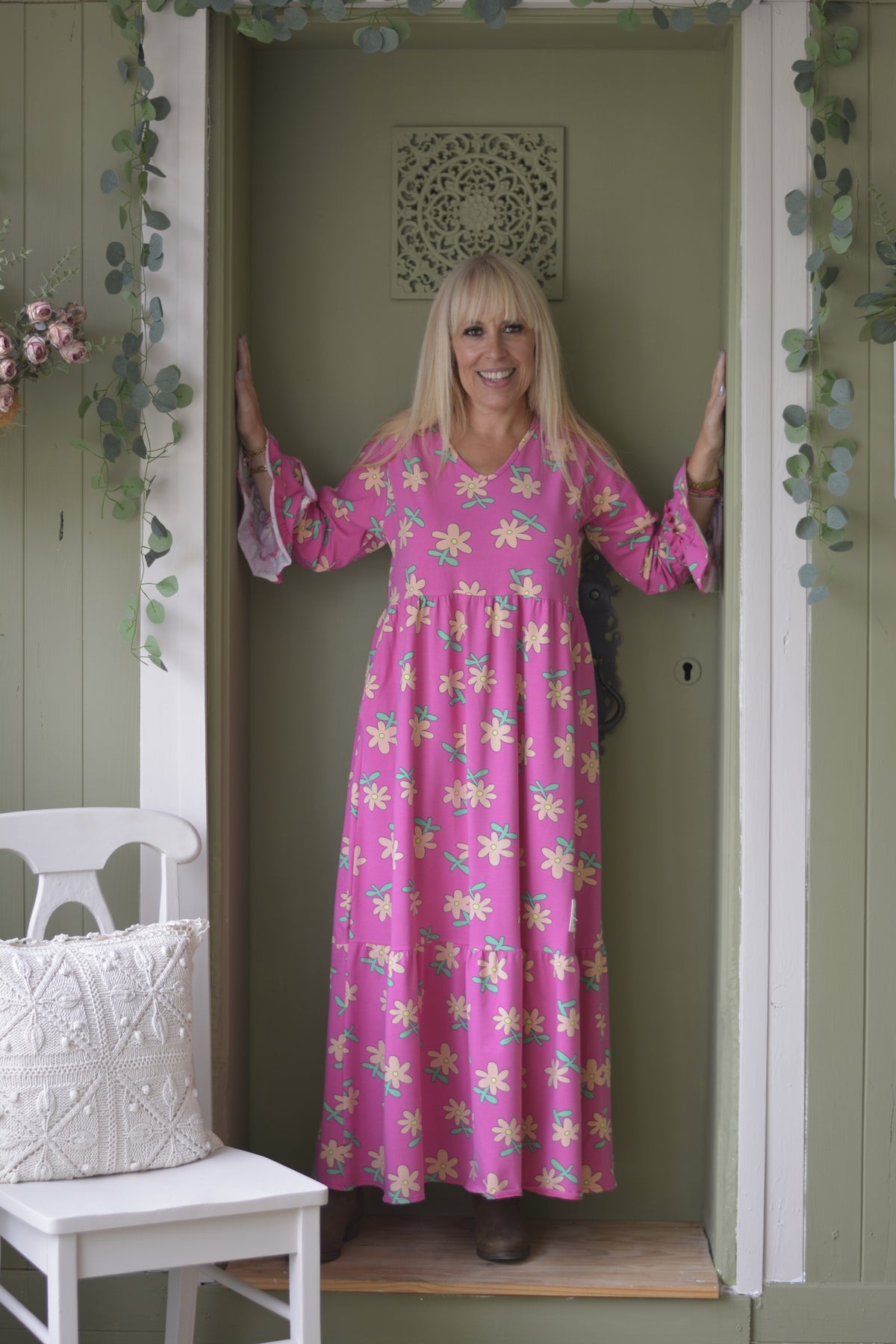 Vestido Fuschia Flores