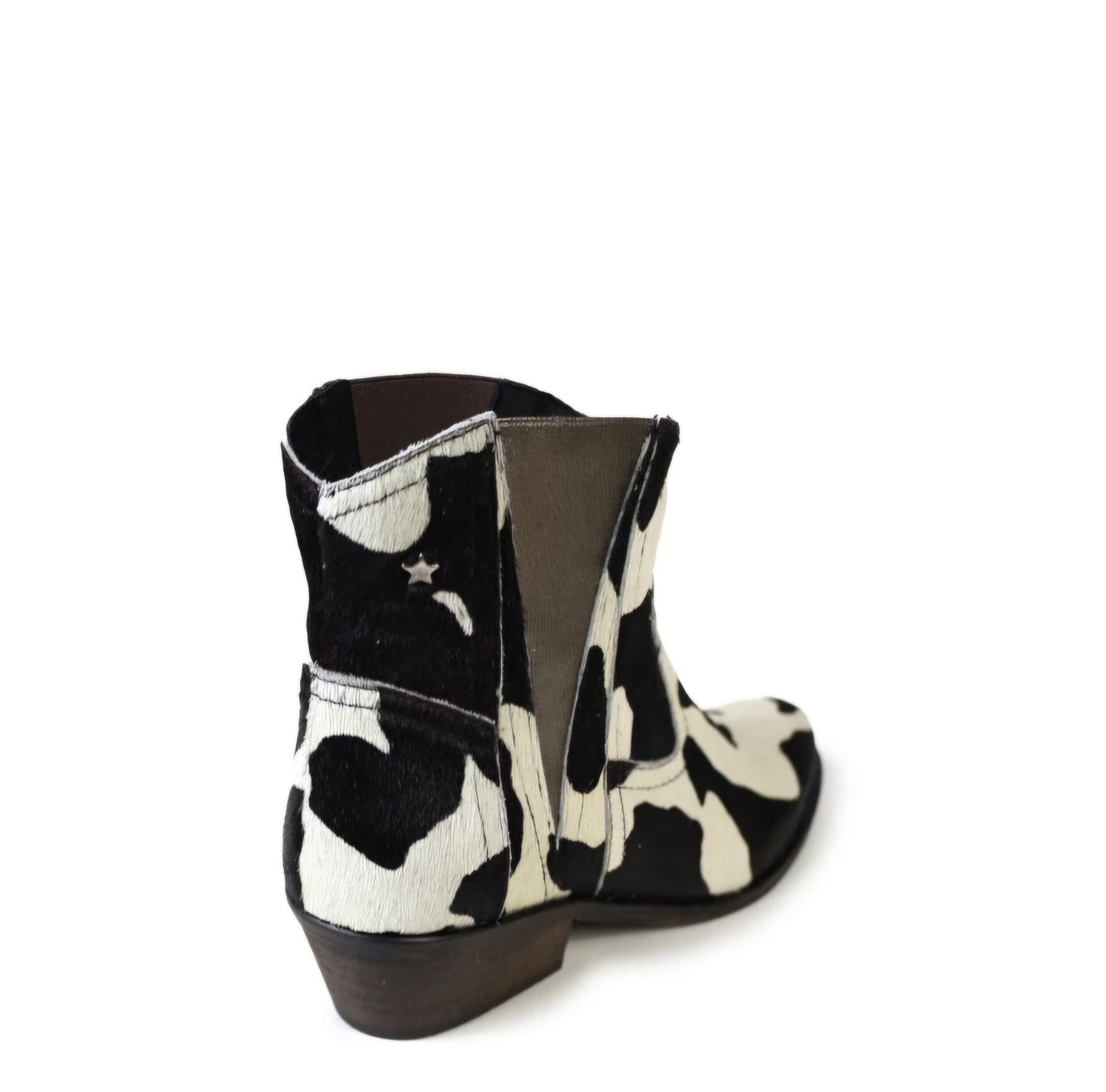 Botas Cubanas Texanas em animal print vaca preta
